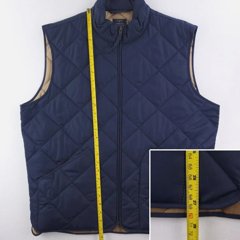 J. Crew Walker Vest Quilted Sleeveless Jacket Full Zip 47752 Men's XL